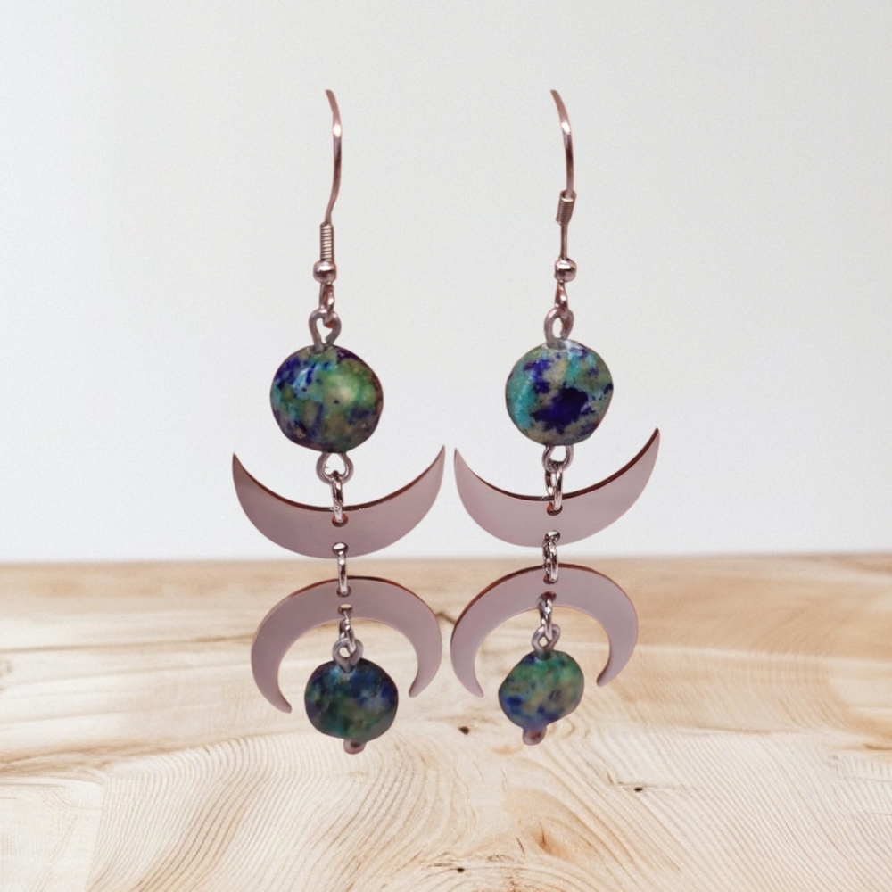 Silver and Blue Dangle Earrings
